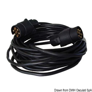 Extension cable for trailer 2 plugs/7 poles 10 m
