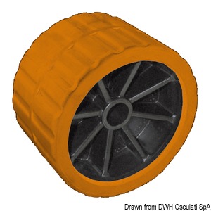 Central roller, orange 75 mm Ø hole 15 mm