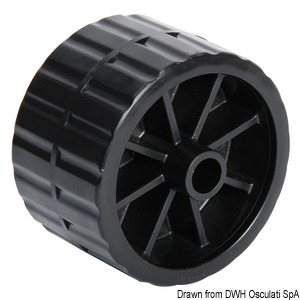 Side roller, black 75 mm Ø hole 17 mm