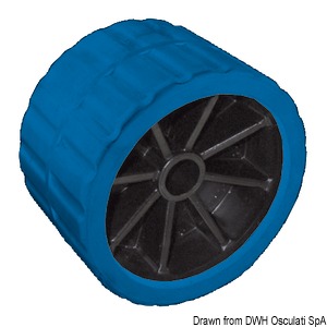 Side roller, blue 75 mm Ø hole 15 mm