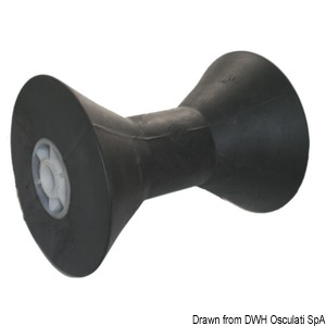 Central roller, black 205 mm Ø hole 25 mm