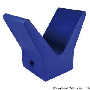 Blue rubber bow stop 105 x 67 x 124 mm