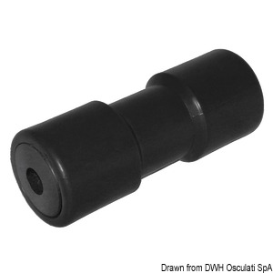Central roller, black 200 mm Ø hole 26 mm