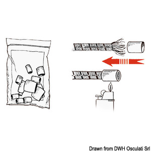 Embouts thermo-rétractables en plastique blanc pour amarres