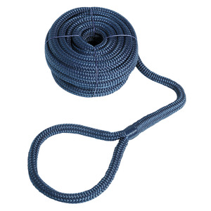 Mooring line with eye navy blue 24 mm x 15 m