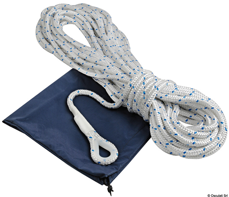 Anchor rope made of polyester braid with lead core for the first