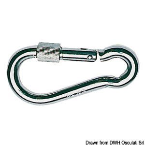 Carabiner hook AISI 316 w/ring 120 mm