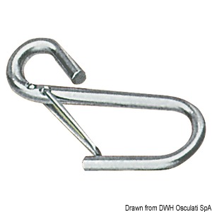 S.S. safety hooks w/spring lock 52 mm