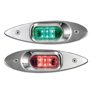 Evoled Eye low consumption LED navigation lights made of mirror-polished stainless steel for built-in bulkhead mounting