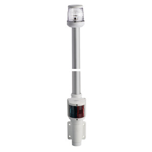 Wall mount. white pole 100 cm 360° red/green light