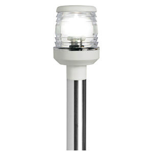 Poste plegable de acero inoxidable de 60 cm, luz de plástico blanca