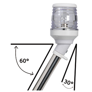 360° led pole w/30° white light 60 cm
