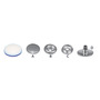 SS snap fasteners coated w. white nylon A+B