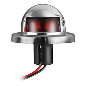 Red 112.5° navigation light made of chromed ABS