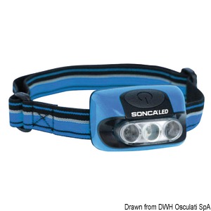 Baterijska lampa SONCA frontalna sa 3 LED-a vodonepropusna IPX4
