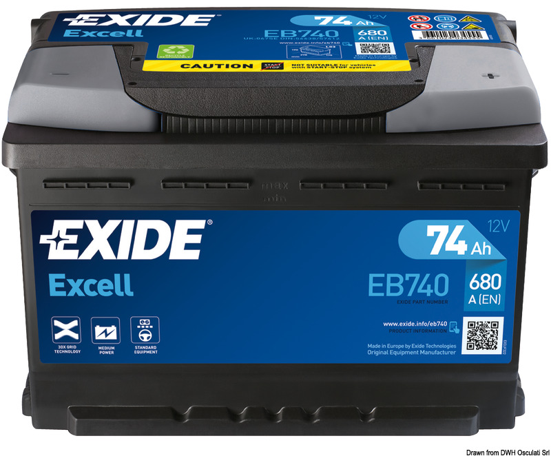 Exide EB1100 Excell 12V 110Ah 850A Autobatterie