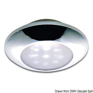 Watertight chromed ceiling light, white LED light