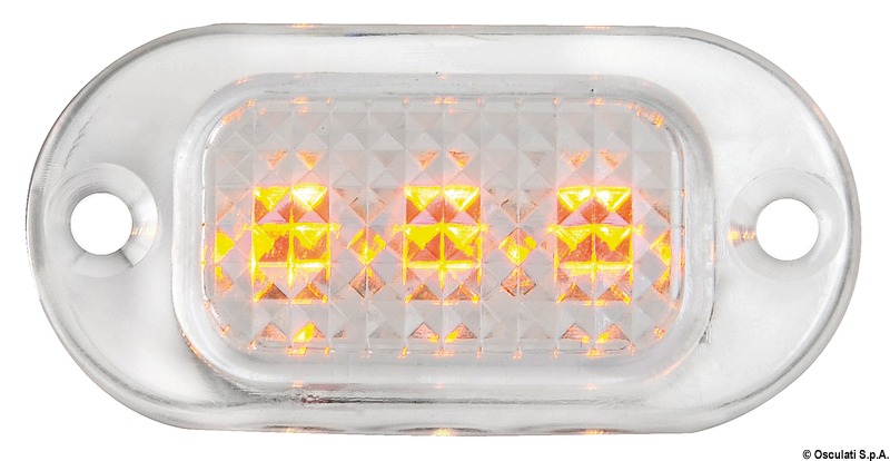 Luce Cortesia OSCULATI Apus-R Blu - In Ottone Cromato, Lente In Policarbonato, Fissaggio A Pressione