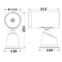 SS electrically controlled spotlight 24 V