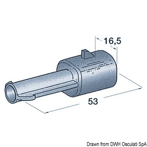 Plastic watertight connector male 1 pole