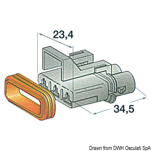 Conector estanco hembra de 3 polos