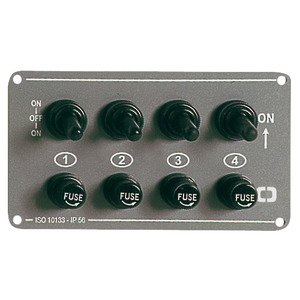 Panel de 4 interruptores horizontales