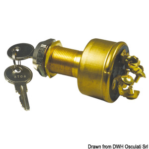 Watertight ignition key 5 positions brass