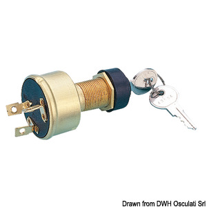 Watertight ignition key 3 positions brass