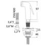 Utility handheld shower PVC hose 2.5 m Deck support