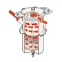 Zentrifugaler Vorfilter mit Wasser-/Treibstoffabscheider (Diesel oder Benzin) 150 Mikron