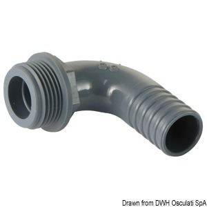 90° polypropylene male hose connector