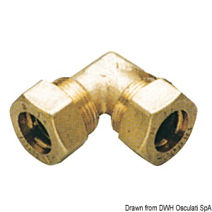 Brass comprssion 90° joint 10 mm