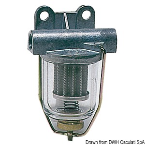 Fuel filter w. glass tray 50/250 l/h