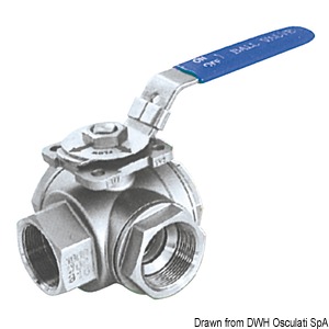 3-way ball valve AISI 316 1/2