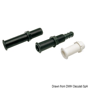 Water drain bushing w/ hose adaptor black