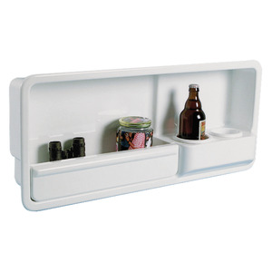 Niche latérale 2 porte-verres ABS blanc gauche