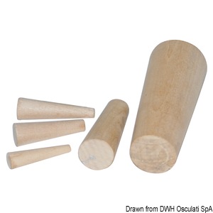 Set of 10 Notfallstopfen aus Holz von 8 bis 38 mm