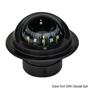 IDRA built-in compact compass w/black front rose