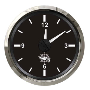Horloge au quartz noir/polie