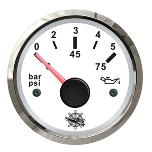 Oil pressure indicator 0/5 bar white/glossy