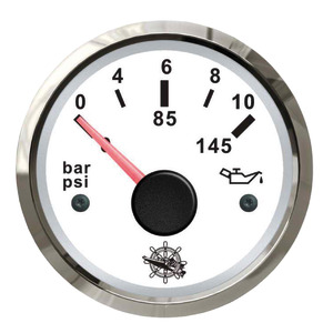 Oil pressure indicator 0/10 bar white/glossy