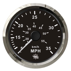 Pitot speedometer 0-35 MPH black/glossy