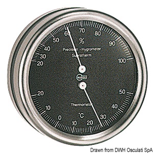 Barigo Orion thermo/hygrometer black dial