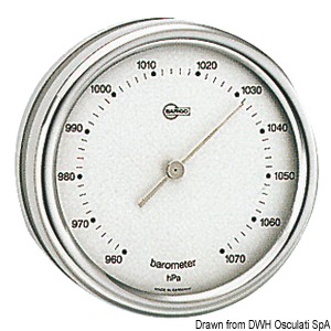 Barigo Barometer Orion, silbernes Ziffernblatt