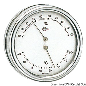 Barigo Orion thermo/hygrometer silver dial
