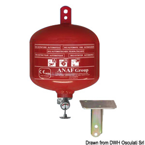 Spray powder extinguisher barrel-shaped 3 kg