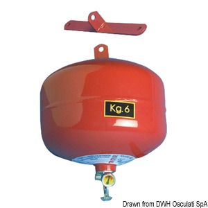 Spray powder extinguisher barrel-shaped 6 kg