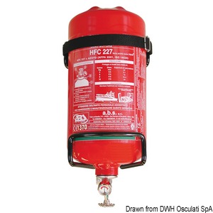 Fire extinguishing system type-approved in compliance with RINA HFC 227 or FK-5-1-12 (former NOVEC)