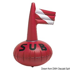 Inflatable diver signal buoy