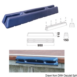 Défense ponton 950 mm bleu